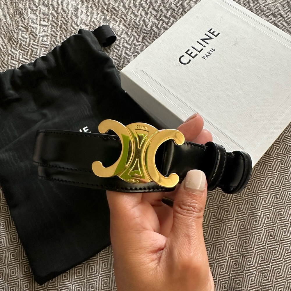Celine Medium Buckle Triomphe belt sz 80